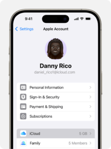 Iphone data backup settings